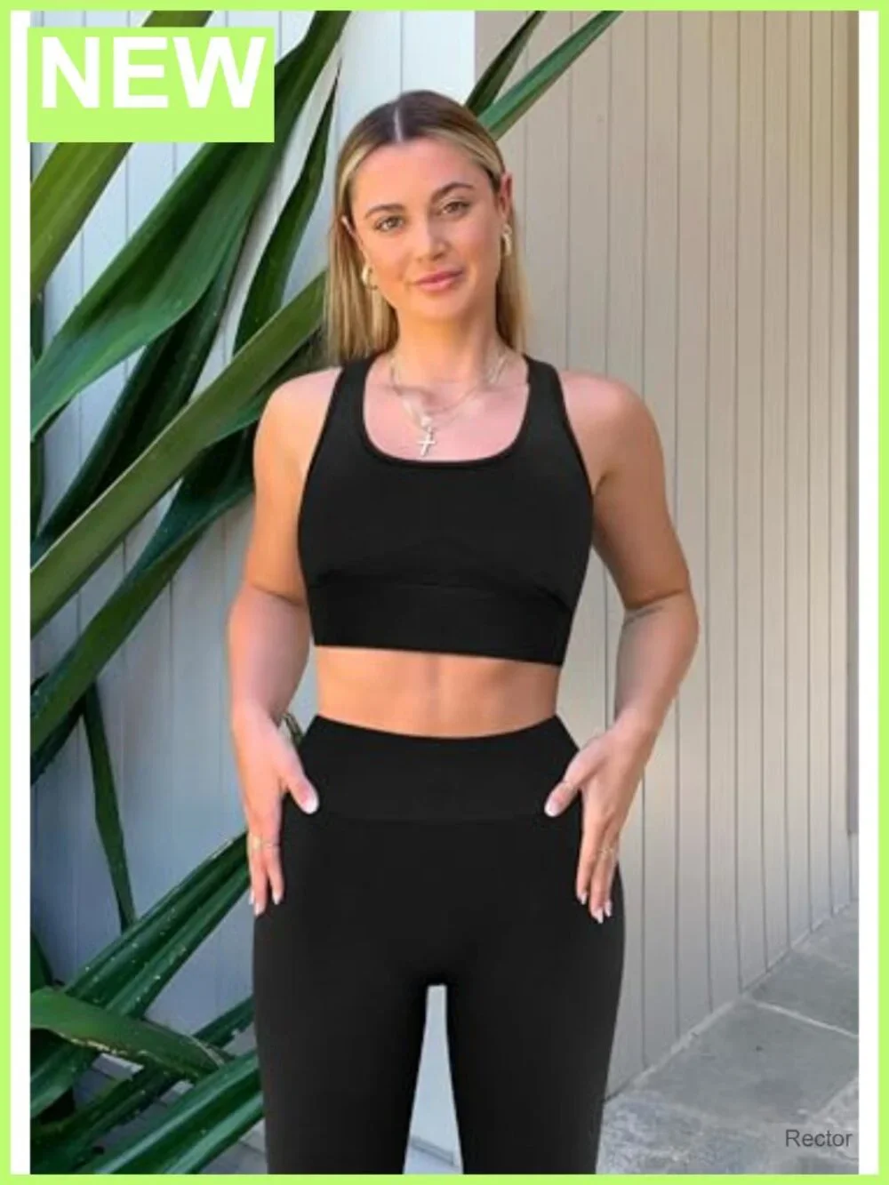Women's 2 Piece Workout Set Racerback Sports Bra High Waist Leggings